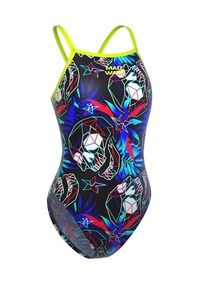 Mad Wave Women swimsuit antichlor Nera D5, S Mavi - Sarı