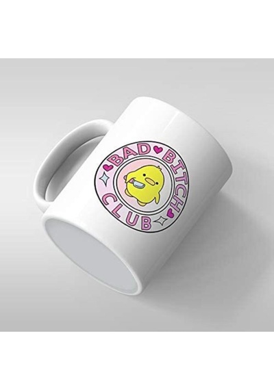 Bad Bitch Club Baskılı Kupa Bardak Beyaz