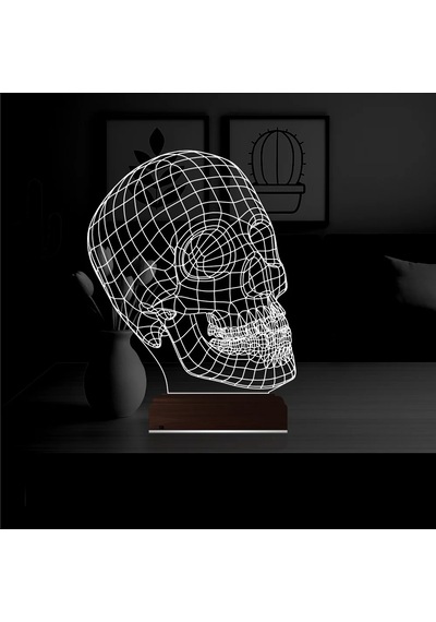 Luvivia Kuru Kafa İsklet 3d Lamba - Masa Gece Lambası Şeffaf