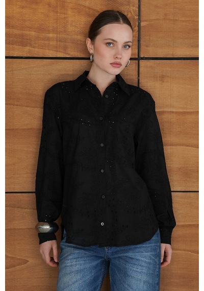 Verymoda Kordeneli Gömlek - F2079 SİYAH