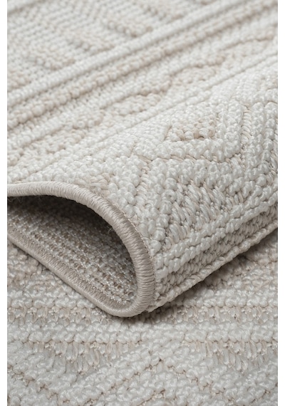 Modern Geometrik Tasarımlı Jüt Dokuma Loop Sisal Bej Halı Bej