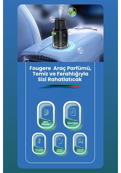 Harvox Fougere Araç Parfümü 140ml Koku Haznesi Ortam Ve Oda Hava Nemlendirici Aromaterapi