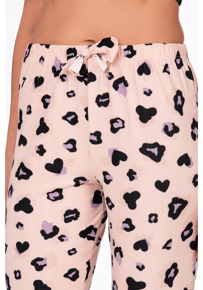 Kompedan Kadın Süet Leopar Desenli Pijama Tek Alt Desen 15