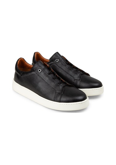Deery Erkek Hakiki Deri Siyah Gizli Bağcıklı Sneaker - 04444msyhe02