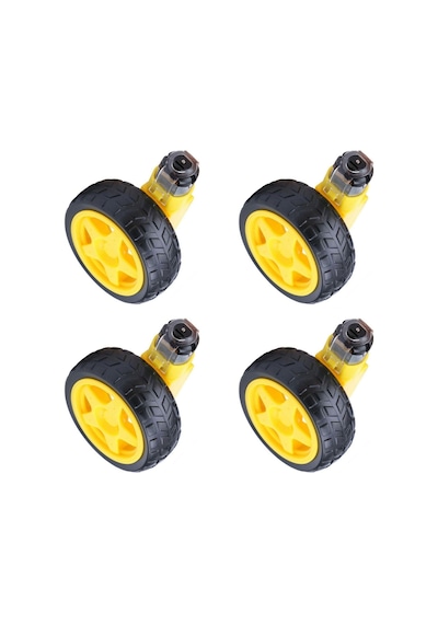 4 Adet Akıllı Robot Arduino 6v 250 Rpm Dc Motor Ve Tekerlek Set