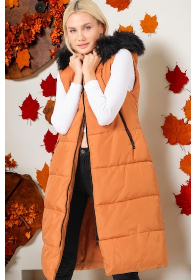 Z6741 Dewberry Bayan Yelek-düz Taba Düz Taba
