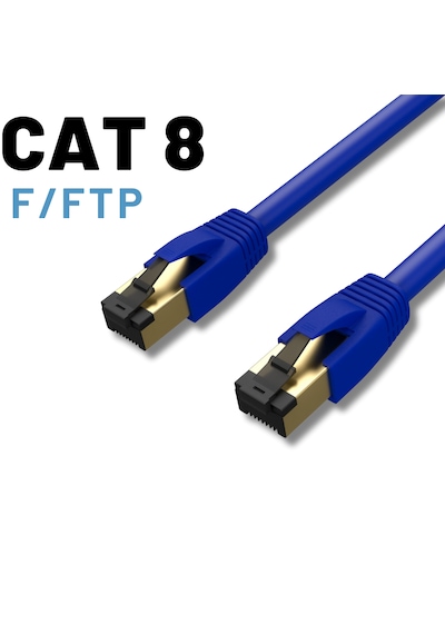 Irenıs 2 Metre Cat8 Kablo F/ftp Lszh Ethernet Kablosu, Mavi