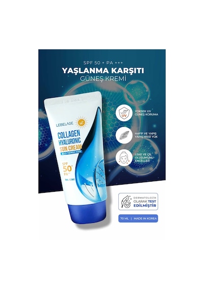 Lebelage Kolajen Güneş Kremi Spf 50 + Pa +++ Collagen Hyaluronic Sun Cream