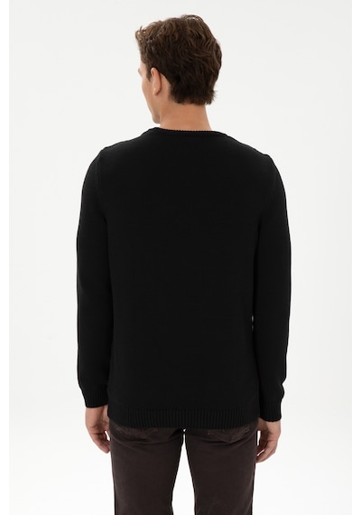 U.S. Polo Assn. Erkek Slim Fit Bisiklet Yaka Siyah Kazak 50314975-VR046