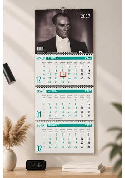 Lizy 2027 Atatürk Temalı Gemici Takvimi Spiralli 33x24 Cm Tasarım-3