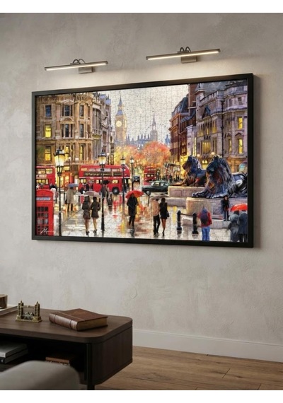 Londra Aslanı Ve Işıklar Altında İkili Set - 2 X 1000 Parça Manzara İkili Puzzle Seti
