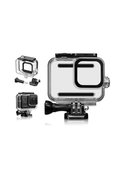 Gopro Hero 8 Su Geçirmez Muhafaza Ve Kafa Bandı 4 Parça Set Go208