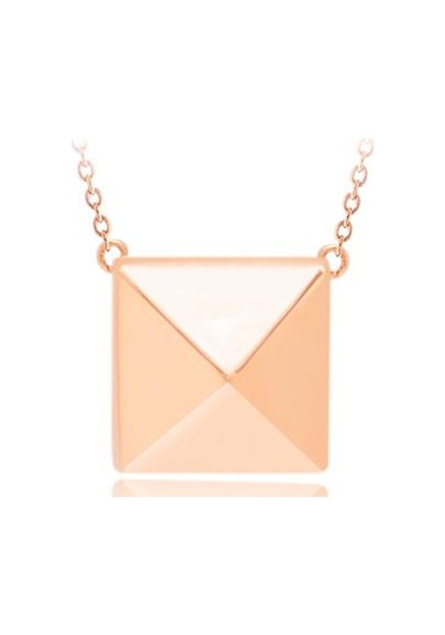 Diamond Line-Gülaylar - Pembe Altın 14 Ayar Trend Taşsız Kolye N11.25053