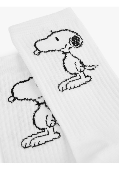 Koton Lisanslı Snoopy Baskılı Soket Çorap Beyaz 6sak80014aa Beyaz