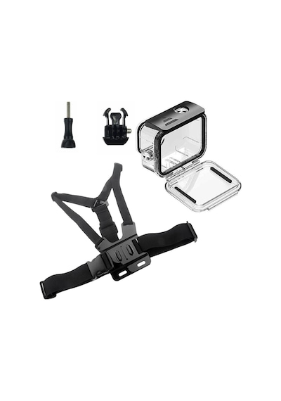 Gopro Hero 13 / 12 / 11 / 10 9 Black Uyumlu Waterproof Housing Göğüs Kemeri 4 Parça Set
