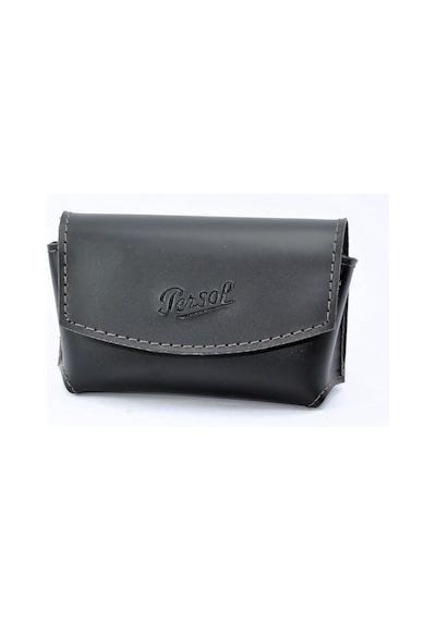 Black Leather Case Vıntage Siyah Deri Katlanır Gözlük Güneş Gözlüğü Saklama Kutusu Kılıf