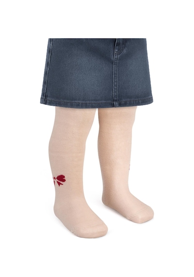 Civil Baby Kurdele Desen 6- Bebek Kız Külotlu Çorap - Bej