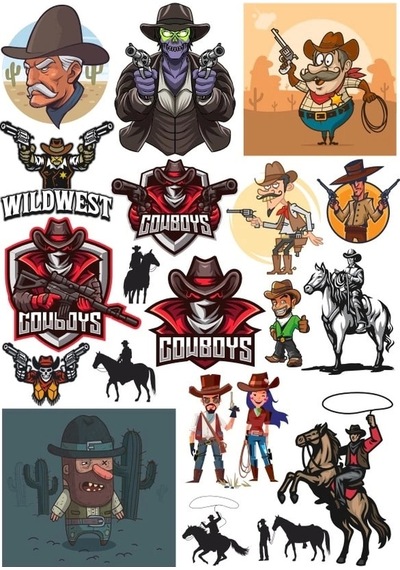Kovboy Sticker Set 20 Parça Telefon, Tablet, Defter, Laptop Sticker