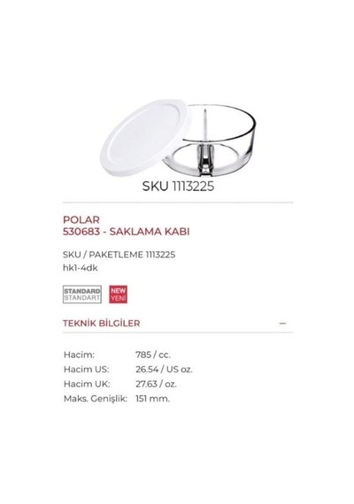 530683 Polar Bölmeli Cam Saklama Kabı 3 Adet Diğer