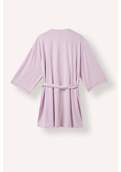 Defacto Ultra Yumuşak Regular Fıt Wrap Yaka Softshell Sabahlık H1279ax26smpr336 Mor-pr336