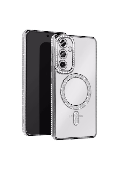 Newface - 511 - Samsung Galaxy Uyumlu S25 Edge Joke Simli Magneticsafe Kılıf - Csmo-tex - - Gümüş