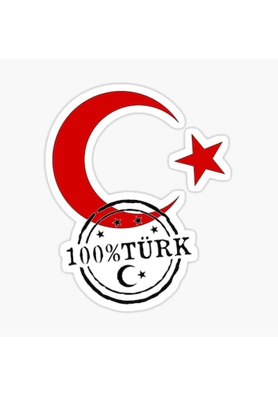%100 Türk Araba Sticker Etiket 18 Cm Yapıştırma Etiket
