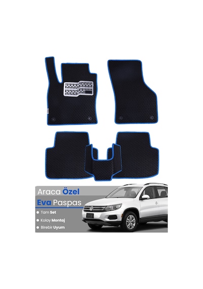 Volkswagen Tiguan 2007-2015 Uyumlu Eva Paspas Tam Set Oto Paspas,araca Özel,tam Koruma 153