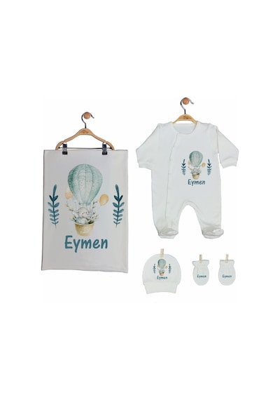 Pia Baby Gl 2013 İsme Özel Balonlu Beşli Tulum Set Mavi