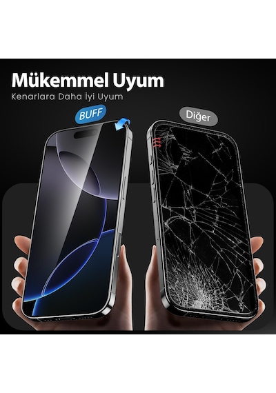 5d Privacy Easyfit 2 Adet Kolay Uygulama Aparatlı Ekran Koruyucu Temperli Hayalet Ekran Cam İphone 17 Pro Max / İphone16 Pro Max