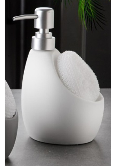Stonware Sıvı Sabunluk Beyaz Süngerlik Bölmeli 500ml