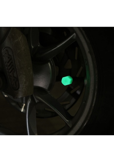 Fosforlu Floresan Led Yeşil Pilsiz Araba Motorsiklet Lastik Sibop Kapaği 2 Adet