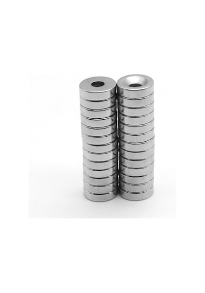 Neodyum Mıknatıs, 10Mm X 7-4Mm X 3Mm Havşa Delikli, Adet Seçmeli 5 Adet
