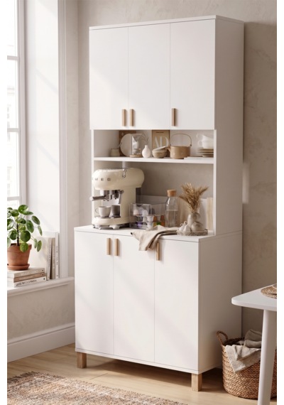 Robin Home Porto Çok Amaçlı Mutfak Dolabı Kahve Köşesi Kiler Erzak Airfry Dolabı Terek Beyaz Robin Home Porto Çok Amaçlı Mutfak Dolabı Kahve Köşesi Kiler Erzak Airfry Dolabı Terek Beyaz