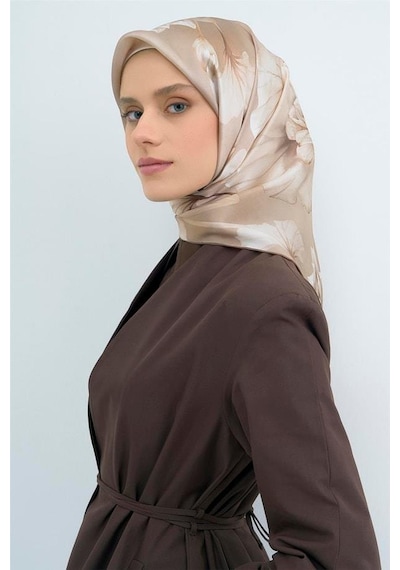Armine İpek Eşarp 2026 Yaz - 9505-85 Açık Vizon Twill