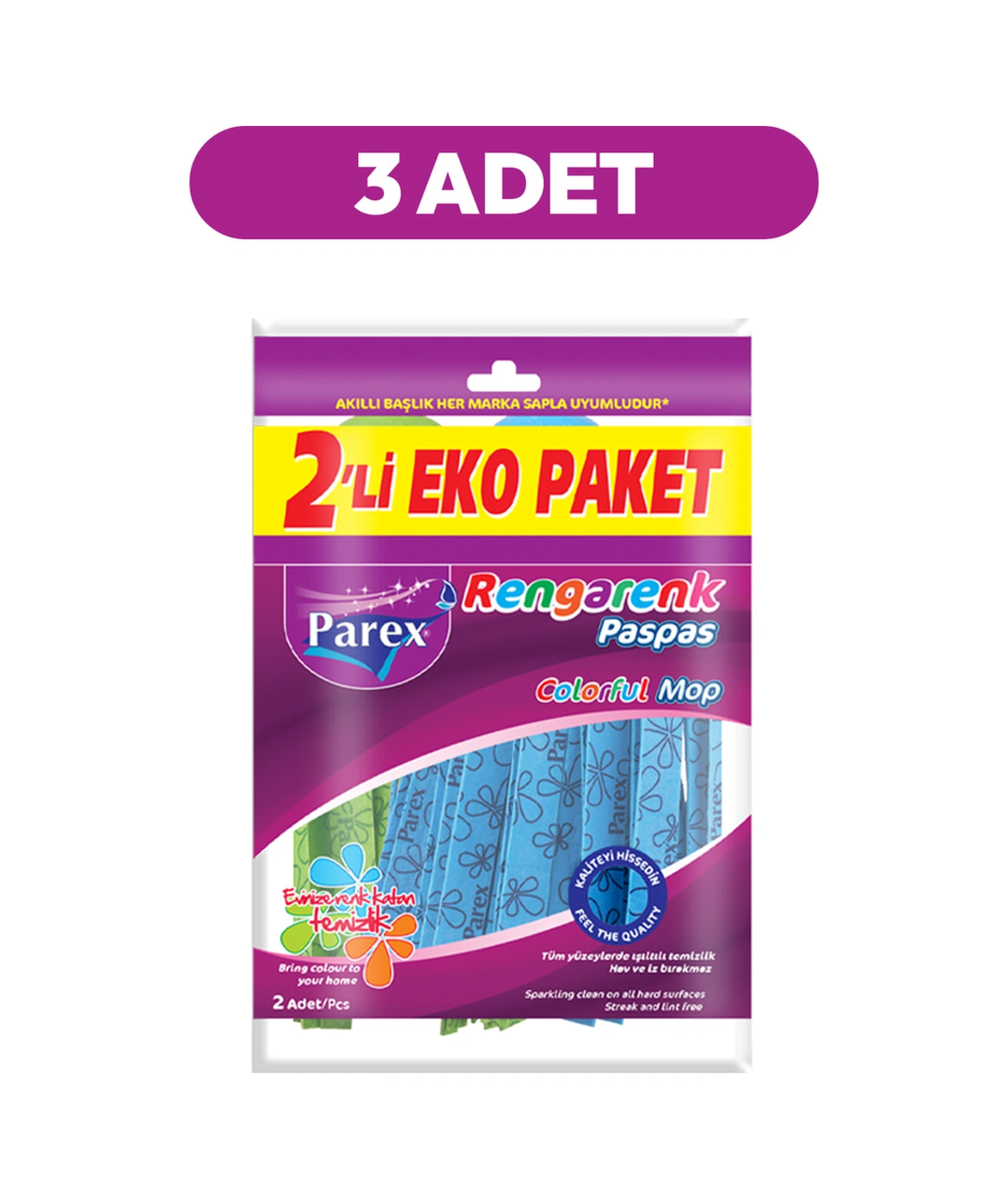 Rengarenk Paspas 2'li Paket Toplam 6 Adet