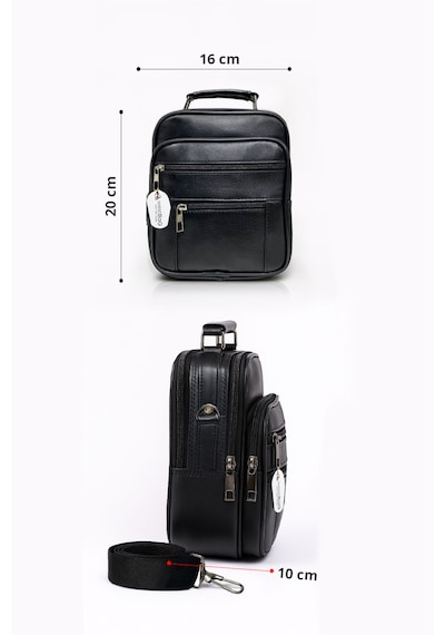 Westbag Erkek Çelik Kasalı Hakiki Deri El Ve Omuz Çantası Ayarlanabilir Askılı Orta Boy Siyah