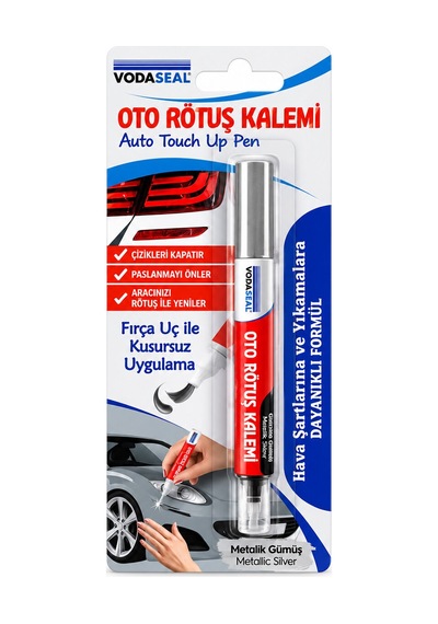 12 Adet Metalik Gümüş Oto Rötuş Kalem Fırça Uç 5ml 5705