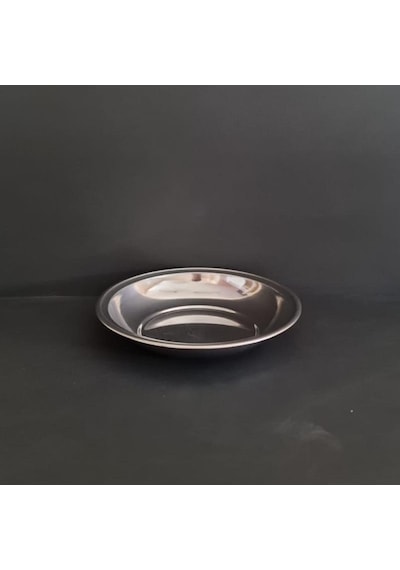 6 Adet 430 Kalite Paslanmaz Çelik Paça Yemek Tabağı 17 Cm Derinlik 3 Cm Gümüş