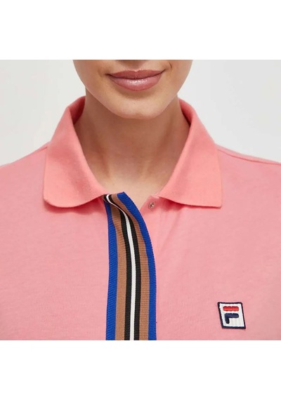 Pembe Fila Kadın Polo T-shirt Tape Detail Tw411141 Pembe