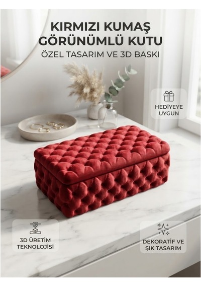 Kapitone Kutu Ve Özel Tasarım Düzenleyici Kırmızı