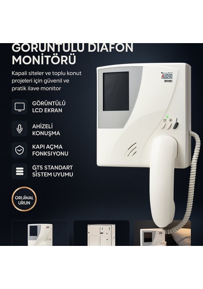 Audıo 001651 Gts Standart Görüntülü Diafon Monitörü 4 Ahizeli Video Interkom - İlave Daire Monitörü