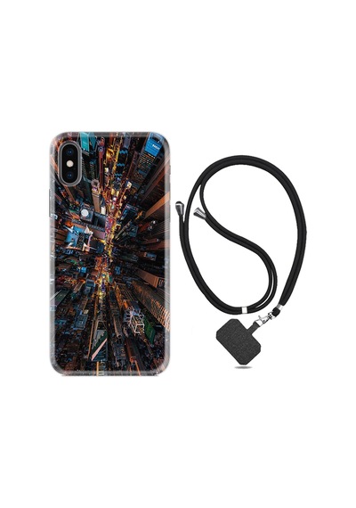 Apple Uyumlu iPhone X XS Kılıf Boyun Askılı City 1341
