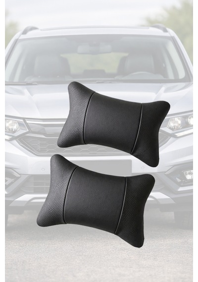 Kia Niro Uyumlu Lüks Deri Yastık Siyah Deri Kemer Koruyucu Set