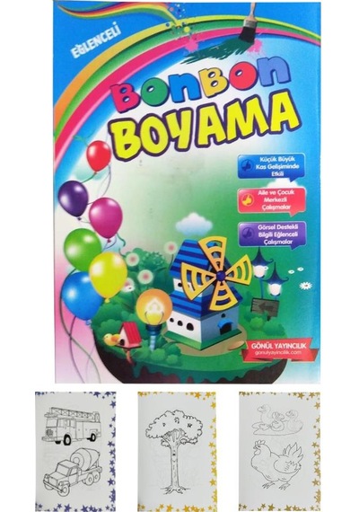 Boyama Kitabı Kalın 1 Adet 3-6 Yaşa Uygun Boyama Kitabı 64 Sayfa Çek Kopar Boya Bonbon Boyama Okul Öncesi Kreş Anasınıfı