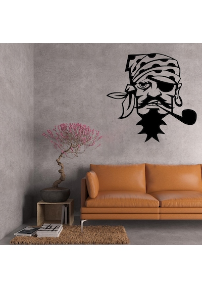 Korsan Adam Folyo Sticker 40cm Uzunluk Siyah