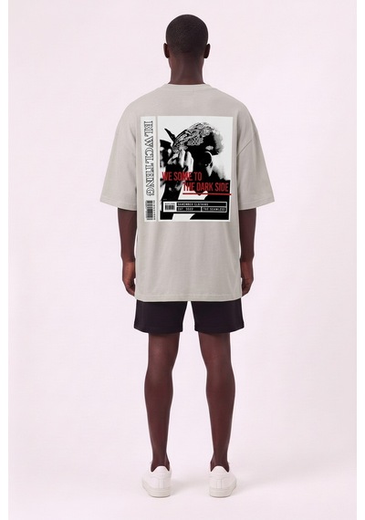 Blow Up 2 Pac Gri Oversize Erkek T-shirt 11221 SİYAH