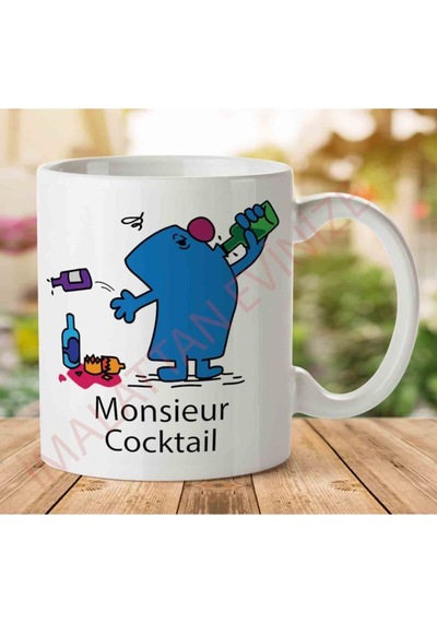Mr Men Monsieur Cocktail Iki Tarafı Baskılı Kupa Bardak Çok Renkli