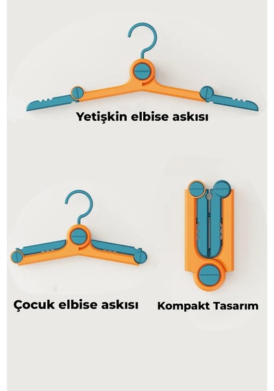 Katlanır Elbise Askısı Taşınabilir Kompakt Tasarım 2 Kademeli Kullanım Organik Pla Malzeme Pla Diğer