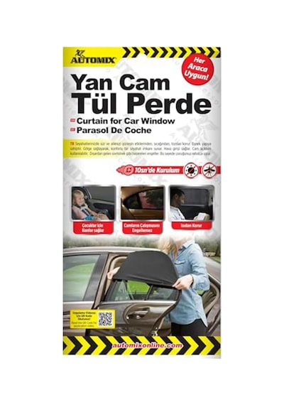 Badem10 Automix Araba Araç Otomobil Oto Güneş Koruyucu Gölge Yan Cam Pencere Tül Perde Güneşliği 44817 Genel