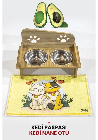 Pati Mama Kabı Kedi Köpek Suluk Mamalık, Paspas Ve Avokado Kedi Nanesi Hediye